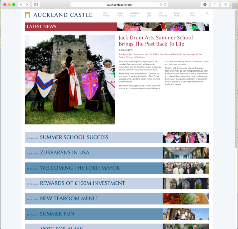 Auckland Castle news page